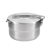 1.5L Stainless Steel Lunch Case with Storage Bag Camping Pot Outdoor Lunch box for Backpacking Hikiing Fishing