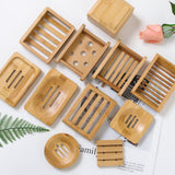 Bamboo Wooden Soap Dish Wood Soap Case Holder for Bathroom Shower Kitchen Scrubber Rectangle & Deep Wooden