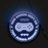 True Gamers Don't Die Video Games Decorative Round LED Neon Sign Muti-Color Wall Lamp Lighting Board Modern Game Players Gift