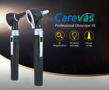 Carevas Fiber Optic LED Otoscope 3X True View Full Spectrum Home Physician Ear Care Diagnostic Set for Adult Children Kids