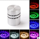 3W RGB LED Light Bulb Modern Aluminum Spiral Ceiling Hallway Porch Indoor Lamp 3W Wall Light