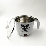 1.5L 220V Multifunction Electric Stainless Steel Hot Pot Mini Noodles Rice Cooker For Travel And Home Using EU/AU/UK/US Plug