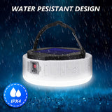 LED Camping Lantern Solar Tent Light 4 Light Modes Solar Lantern Flashlight For Outages Hurricane Emergency Hiking