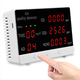 2022.5 in 1 Air Quality Monitor HCHO/CO2/TVOC/AQI/CO with 5.5'' Screen for Outdoor Indoor Home Security Air Quality Detector