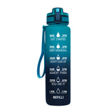 1L Motivational Sports Water Bottle Leakproof Flip Top Water Bottle with Time Marker and Removable Strainer for Sports Workout