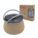 Silicone Folding Kettle Coffee Tea Portable Water Pot Field Camping Open Fire Stainless Steel Bottom for Outdoor Camping Hiking