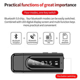 Digital Display FM Transmitter Receiver USB Wireless Bluetooth FM Modulator Two-way Output AUX Audio Adapter For PC TV Speaker