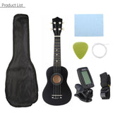 Soprano Ukulele 21 inch Basswoood Beginner Ukelele 4 Strings Hawaiian Guitar Musical Instrument Kids Gift Uke +Tuner+Pick+Strap