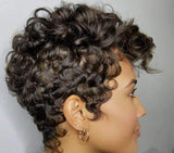 Wig women small curly hair wig chemical fiber headgear