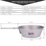 Titanium Bowl Ultralight Camping Dinner Bowl Food Container with Volume Marker for Home Outdoor Camping Hiking Backpacking