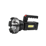 XANES 50W LED+COB Strong Light Outdoor Portable Flashlight Built-in Battery USB Rechargeable Camping Lanterna Work Light Torch