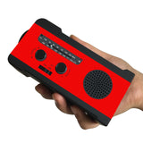 Emergency Solar Power Hand Crank Generator 2000mAh Bank AM/FM Radio Dynamo LED Flashlight Phone Charger