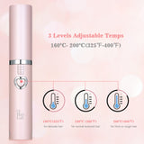 2021 New 2 in 1 Cordless Hair Straightener and Curler USB Rechargeable 3 Levels Adjustable Temps Mini Portable Hair Flat Iron