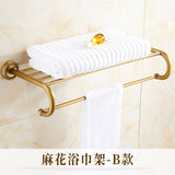 Antique Carved Bathroom Hardware Sets Solid Brass European Bathroom Accessories Set Brushed Bathroom Products (shelf/towel Rack)