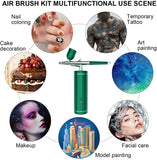 Facial Airbrush Compressor Kit Air-Brush Spray Gun Oxygen Injector For Nail Art Paint Craft Cake Nano Mist Sprayer Make Up Tool