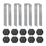 Garden 60pcs U-shaped Nails And 40pcs Spacers Garden Tools Staple Netting Lawn Landscape Pegs Securing Fabric Garden Stakes G8T9