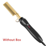 Hair Straightener Hot Heating Comb Smooth Iron Straightening Brush Corrugation Curling Iron Hair Curler Comb Multi-Function Use