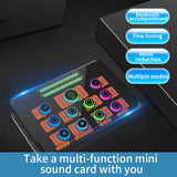 SK5 Mobile Phone Computer Live Sound Card, Microphone Voice Changer Sound Card for Mobile Phone/Switch/iPad/Computer