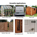 Combination Locking Bolt, Door Slide Bolt With Anti-Tamper Security Fixing Screws For Home Shed Cabinet Garden Garage