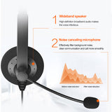 2021 New 3.5mm USB Head-mounted Calling Center Headset Laptop Computer PC Wired Stereo Earphone With Mic Noise Cancelling