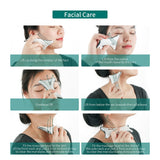 Electric Vibration Heating Face Scraping Massager Micro Current Skin Rejuvenation Face Neck Body Lifting Massage Scraping Tool