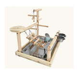 Parrots Playstand Bird Playground  Wood  Perch  Gym Stand Playpen Ladder with Toys Exercise Playgym with Feeder Cups Toys