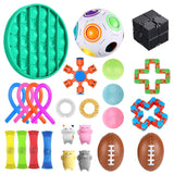 Fidget Sensory Toy Stress Anxiety Relief Autism Toys Set Push Kit Bubble Fidget Sensory Toys for Kids Adults Decompression Gift