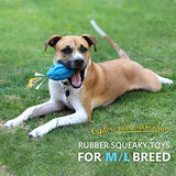 Squeaky Dog Toys for Aggressive Chewers Rubber Interactive Puppy Ball with Squeaker Almost Indestructible Tough Durable Pet Chew