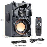 TOPROAD Bluetooth Speaker 10W Portable Wireless Stereo Bass Big Party Speakers Subwoofer Column Support FM USB Remote Control