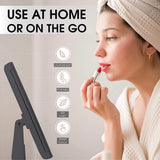 LED Makeup Vanity Mirror Magnification Lights Professional Tri-Fold 2X 3X Portable Cosmetic Makeup Portable Design