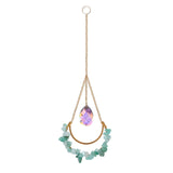 Crystal Sun Catchers Wind Chime Prisms Natural Stone Rainbow Chaser Moon for Garden Hanging Pendant Car Lamp Home Decor Gift