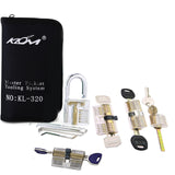 Klom 32pcs Lock Pickset Tools Remove Hand Tools with 9pcs Transparent Practice Lock Opener Kit,Professional Locksmith Training