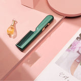 Electric Cordless Hair Straightener And Curling 2 In 1 Dry Comb Mini USB Charging Hot Straightening