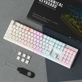 104  Keys Gaming Wired Mechanical Keyboard Blue Switch RGB Backlit Teclado Gamer for PC Laptop