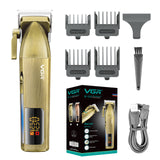 VGR All Metal Professional Hair Trimmer For Men USB Rechargeable Hair Clipper Cordless Barber Electric Hair Cuting Machine