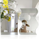 Acrylic Mirror Sheet Ins Irregular Edge Desktop Wavy Makeup Beauty Mirror For Makeup Decorative Furniture Craft Projects Dropsh