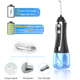 AG portable 5 Modes Oral Irrigator usb rechargeable water flosser Dental Water Jet 300ML IPX7 Waterproof Teeth Cleaner+5 Jet
