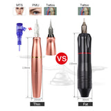 BMX 2 head Tattoo Machine Kits Digital Rotary Tattoo Machine Pen Set Permanent Makeup Micropigmentation Device Cartridge needles