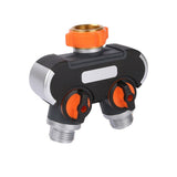Faucet Leakproof 2 Way Garden Hose Splitter Y Connnector Heavy Duty Easy Grip Accessories Durable Lawn Thread Home Watering