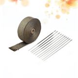 1PC Exhaust Heat Wrap 10m Heat Insulated Downpipe Tape Resistant with Stainless Steel Ties for Water Heater