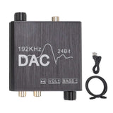 192KHz Digital to Analog Sound Converter Aluminum Alloy DAC Converter Plug and Play for Players HD DVD Home Theater System
