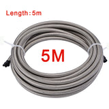 Racing Hose  Length 5M  AN3 AN4 AN6 AN8 AN10 304 Stainless Steel Braided PTFE Brake Hose Fuel Oil Line Oil Cooler Hose Pipe