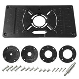 Carpinte Router Table Insert Plate Woodworking Benches Aluminium Wood Router Trimmer Models Engraving Milling Machine With Rings