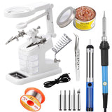 Magnifying Glass Soldering Iron With LED Light Storage Box 3X 4.5X 25X Helping Hand Rework Station Repair Welding Tools