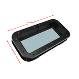 Boat Rectangular Porthole  Window Port Holewith White ABS Tempered Glass - Black