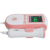 Color LCD Display Pocket Fetal Doppler Prenatal Heart Baby Heart Monitor 3MHz Probe Dual Interface Display Pink Blue