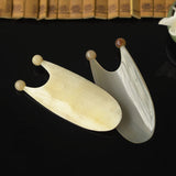 2pc Natural Horn Massager Multifunctional U-Shaped Acupoint Scraping Board Remove Wrinkle Facial Eye Gua Sha Massage Beauty Tool