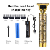 Hairdresser T-shaped bald hair clipper trimmer men's rechargeable lawn mower T-shaped contour hair clipper vintage hair clipper