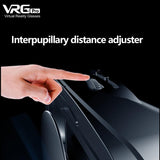 Black VRG Pro 3D VR Glasses Virtual Reality Full Screen Visual Wide-Angle VR Glasses Box For 5 To 7 Inch Smartphone Eyeglasses