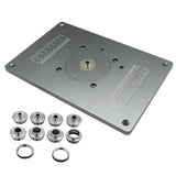 Router Table Insert Plate W/Level-Loc Rings and Router Template Bushing Guides - Aluminum Router Table Saw Insert Plate Kit